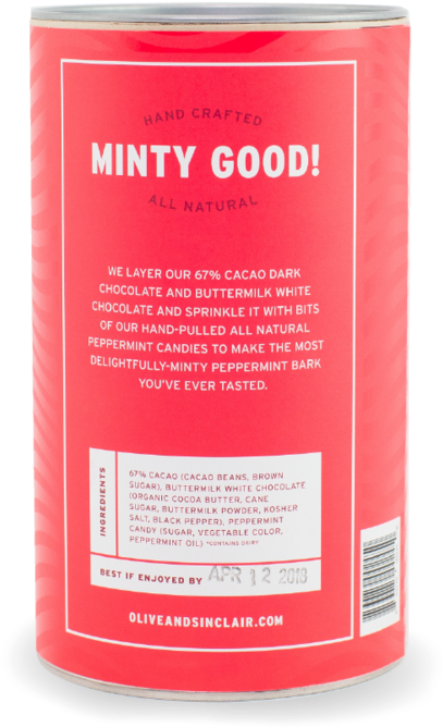 Peppermint Bark Olive & Sinclair Chocolate Co - Woo Woo (1000x751), Png Download