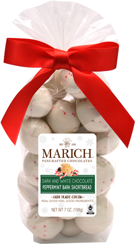 Dark & White Chocolate Peppermint Bark Shortbread - Marich Peppermint Bark Shortbread (600x600), Png Download