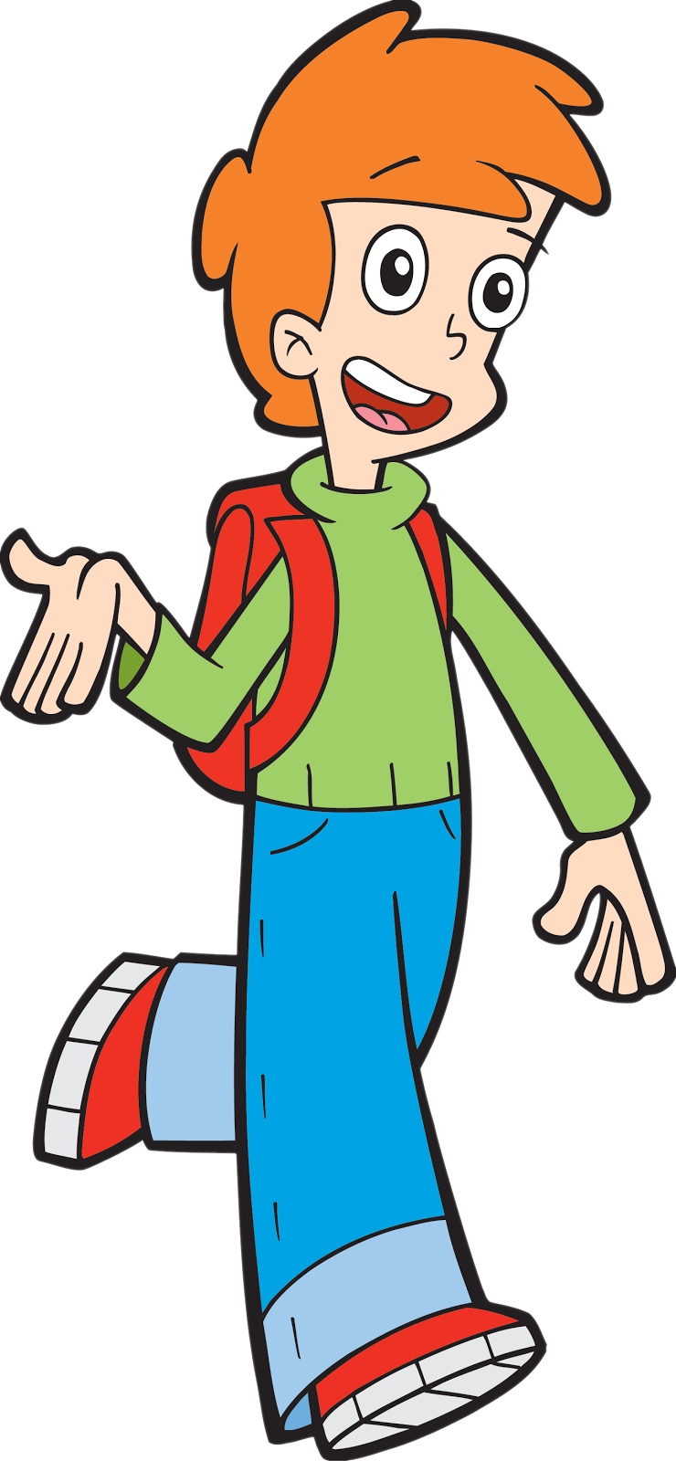 Go To Image - Cartoon Character Waving Png (740x1600), Png Download