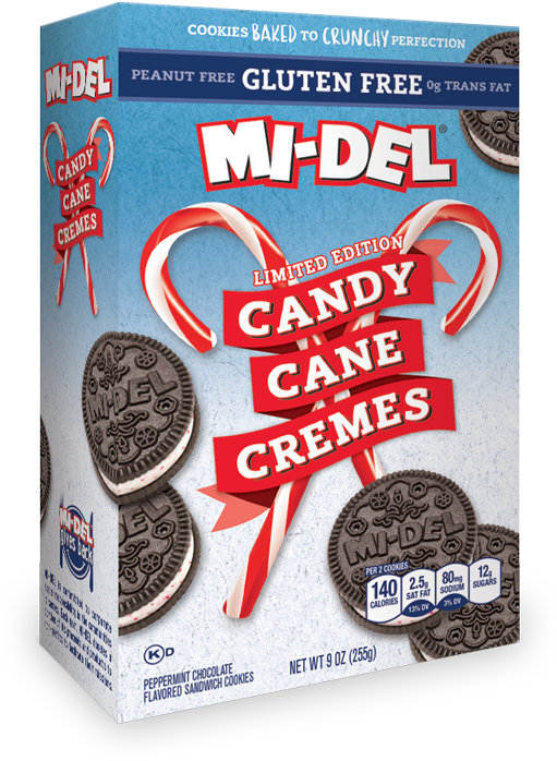 Mi Del Gluten Free Candy Cane Cremes (800x800), Png Download