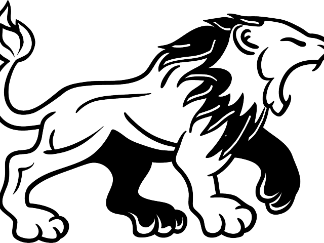 White Lion Clipart Angry Lion - Tattoo Black White Png Lion (640x480), Png Download