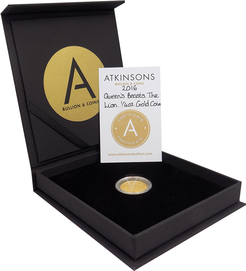 2016 Queen's Beasts Lion 1/4oz Gold Coin With Gift - Coin (900x900), Png Download