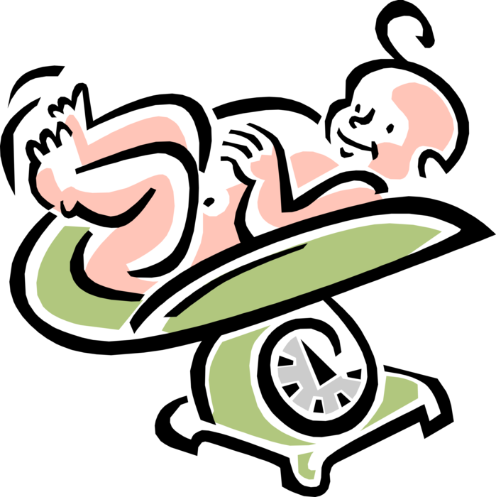 Vector Illustration Of 1950's Vintage Style Newborn - Low Birth Weight Clipart (699x700), Png Download