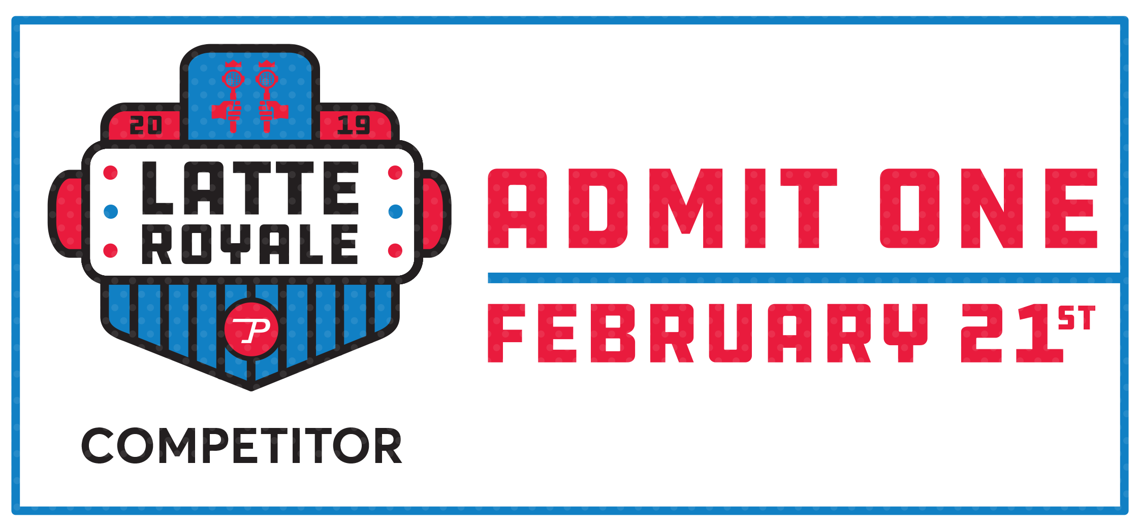 Latte Royale 2019 Competitor Ticket - Graphic Design (2244x1046), Png Download