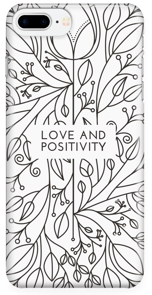 'love And Positivity' Life Quotes Iphone Case - Mobile Phone Case (1024x1024), Png Download