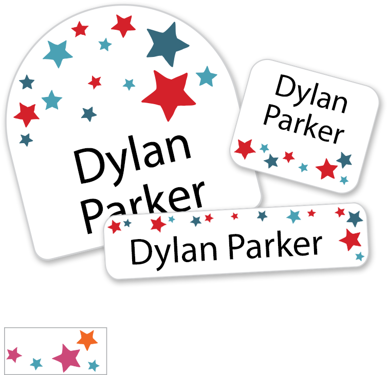 Red White Blue Stars For School Labels - Illustration (800x800), Png Download