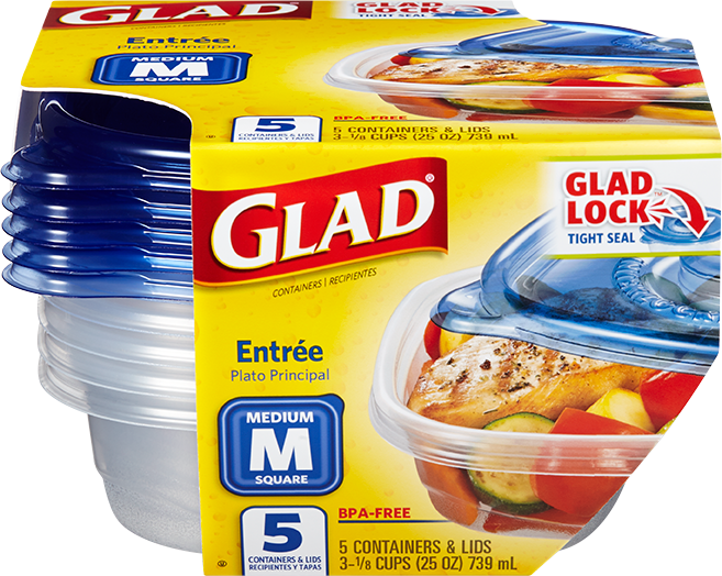Glad Container (657x524), Png Download