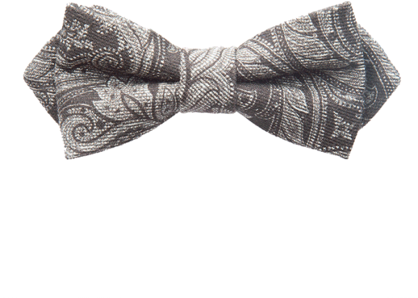 Grey Paisley Bow Tie (600x600), Png Download