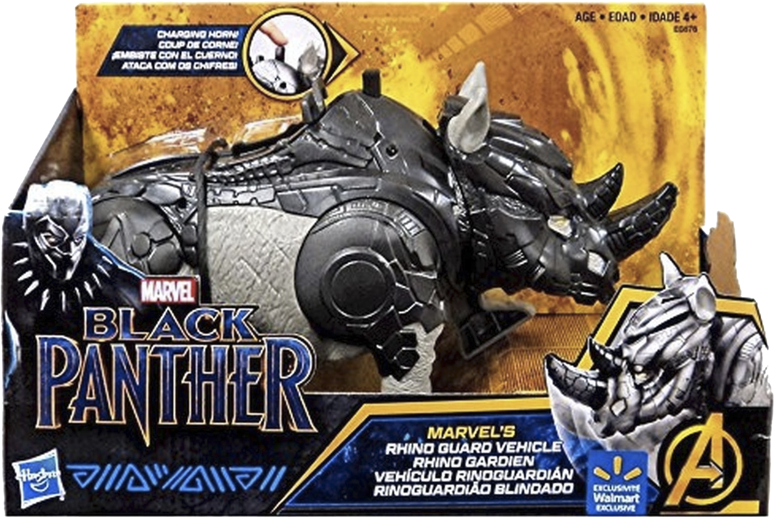 Marvel Black Panther Hasbro Deluxe Rhino Guard Vehicle - Black Panther Rhino Toy (1600x1075), Png Download