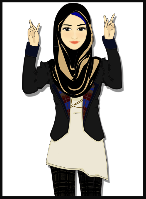 48 Images About Hijab On We Heart It - Stylo Hijab Girl (497x679), Png Download