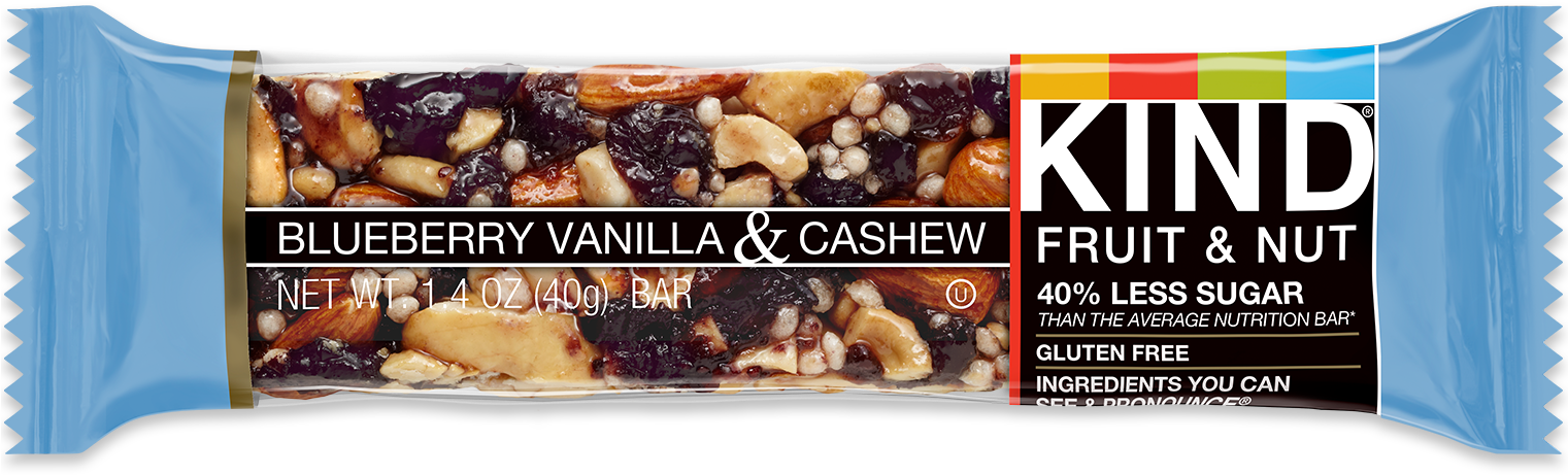 Blueberry Vanilla & Cashew Bars - Blueberry Vanilla Kind Bars (1520x1240), Png Download