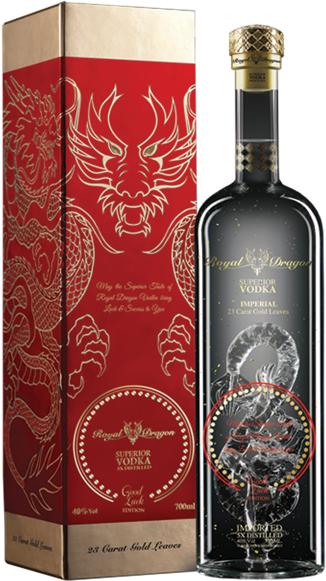 Royal Dragon Good Luck Edition - Royal Dragon Vodka Good Luck Edition (700x1240), Png Download