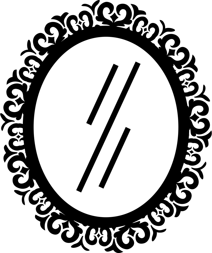 Oval Hair Salon Mirror With Ornamental Border Svg Png - Icone Espelho Png (824x980), Png Download