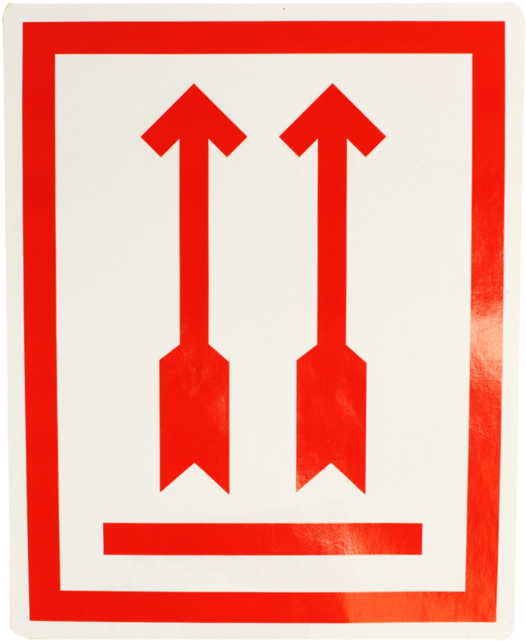 Sendproof® Label, Paper, Red Arrow, 80x100mm, White - Behandelingsetiket Rechtop (640x640), Png Download