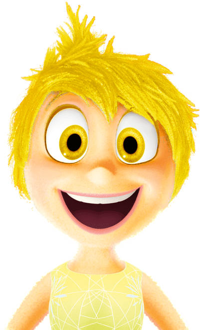 Joy From Inside Out With Yellow Hair (500x715), Png Download