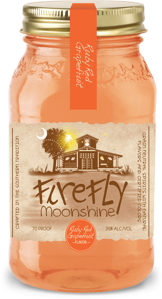 Firefly Distillery Ruby Red Grapefruit Moonshine - Firefly Peach Moonshine Whisky (550x1002), Png Download