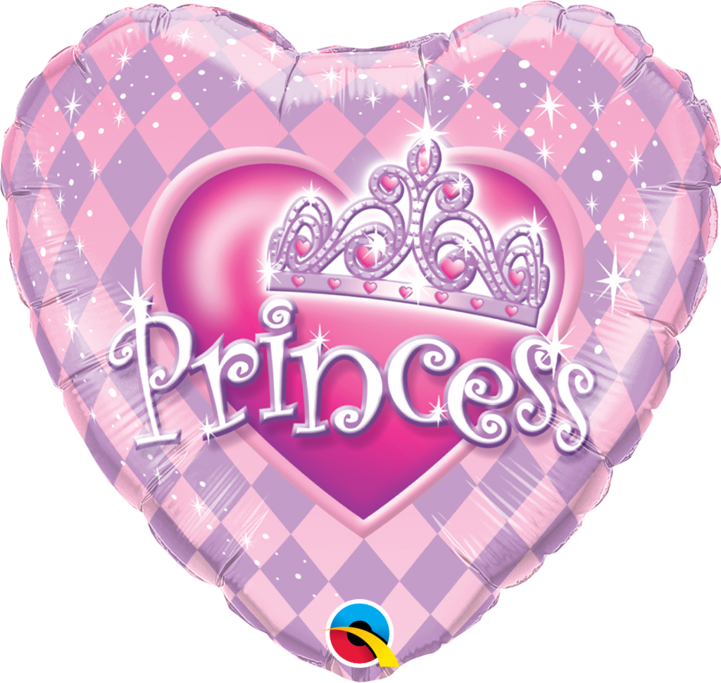 Heart-shaped Princess Tiara Balloon - Balloons For Princess (1024x970), Png Download