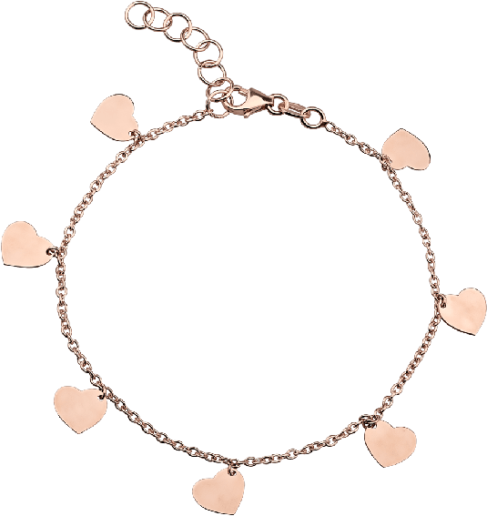Bratara Cu Inimioare Din Aur Roz 14k Abgp01993 Teilor - Bracelet (700x700), Png Download