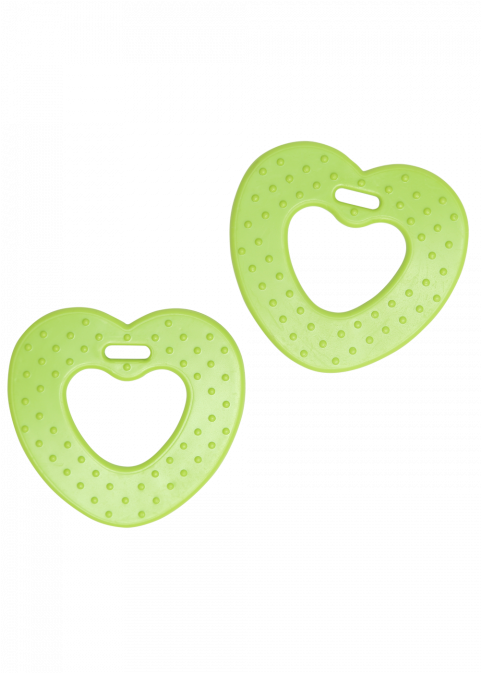 Teether Heart - Material - Tpe - Kiwi Green - 68 Mm - Heart (480x681), Png Download