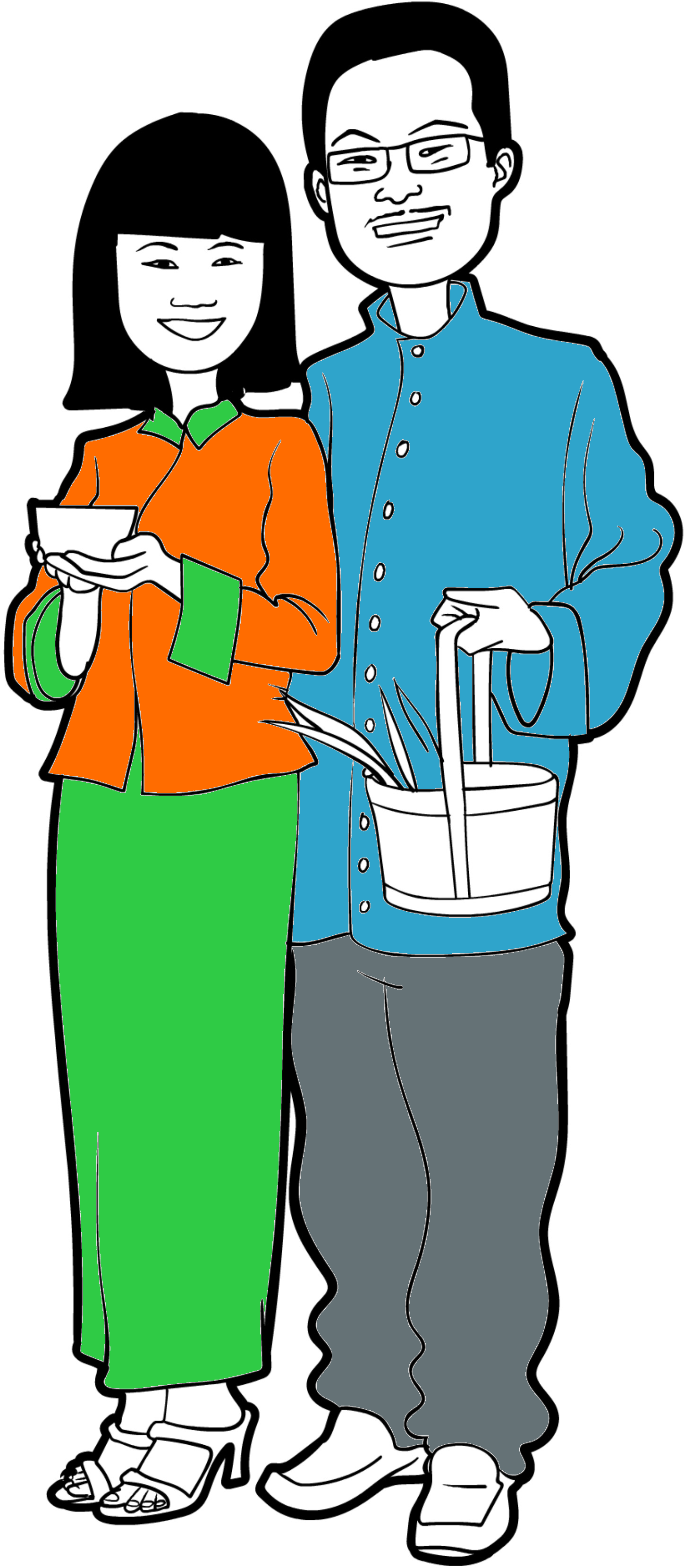 Parent Carers - Cartoon (2485x3554), Png Download