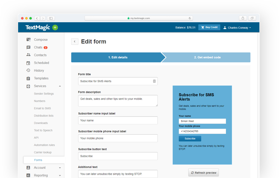 Grow Your Contacts Lists With Subscribe Forms - Textmagic Keyword Add (940x600), Png Download