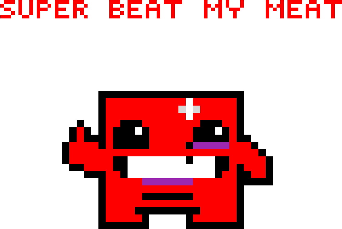 Super Beat My Meat Boy - Super Meat Boy Pixel Art (1200x1200), Png Download