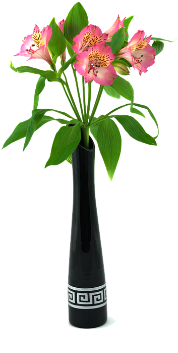 Vase, Ceramics, Flowers, Alstremeria, Interior - Bouquet (478x720), Png Download