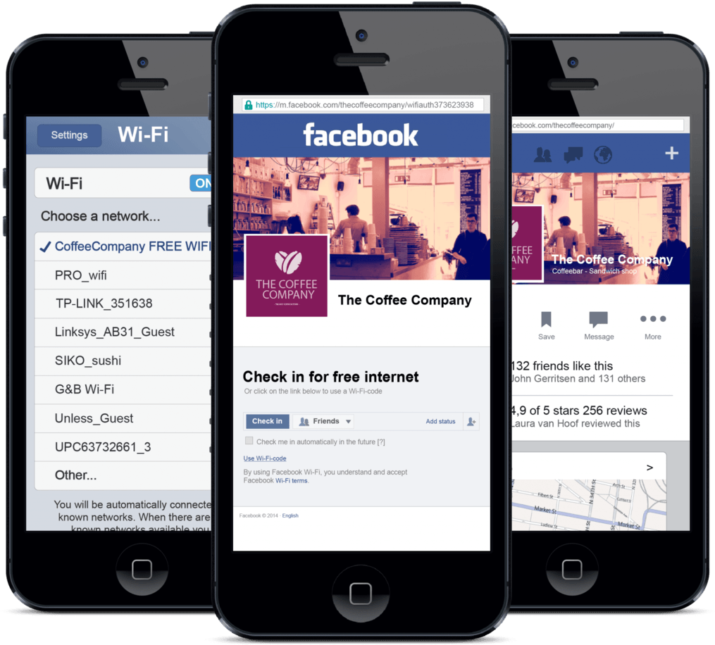 Social Wifi Work Easily - Wifi Com Check In Facebook (1124x1024), Png Download