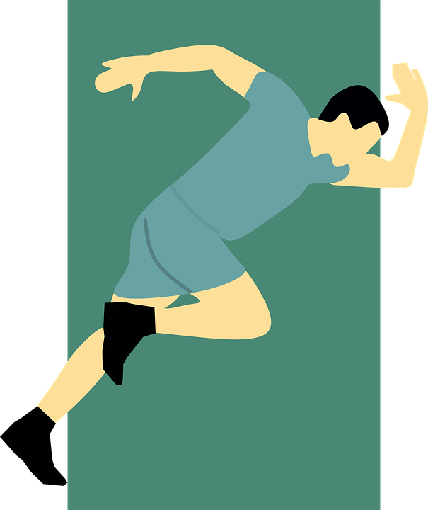 Girl Running Clipart 27, - Vektor Atlet Png (605x720), Png Download