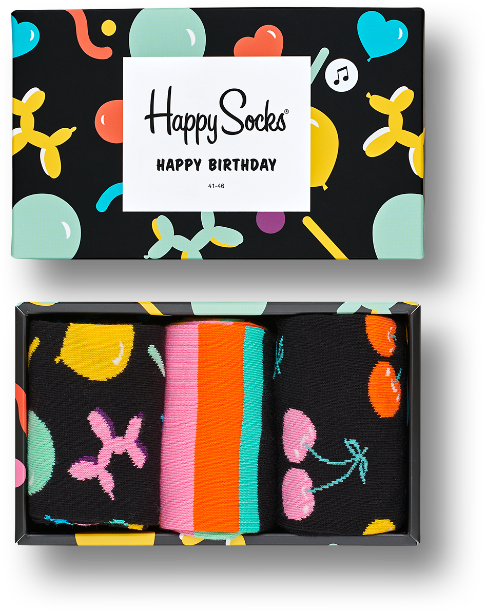 Balloon Animal Birthday Gift Box - Happy Socks (1460x1600), Png Download