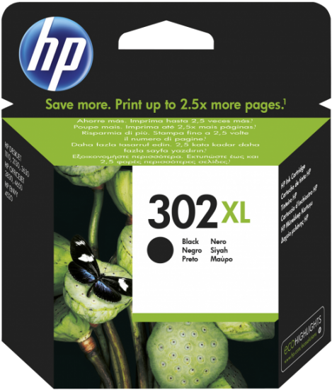 Hp Original 302xl Black Ink Cartridge F6u68ae - Hp 62xl Ink Cartridges (940x587), Png Download