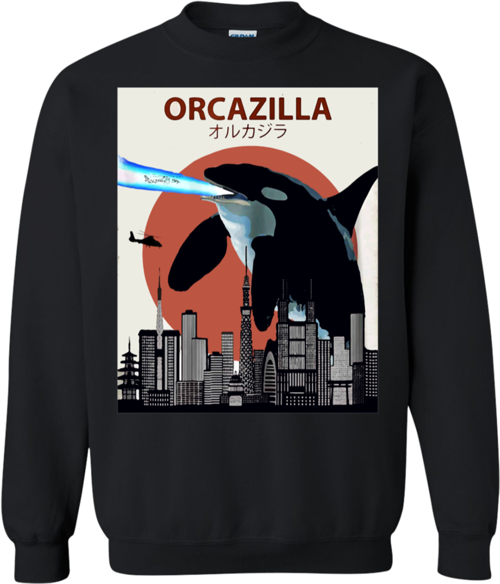 Orcazilla Funny Killer Whale Shirt Sweatshirt - Social Work Christmas Sweater (1155x1155), Png Download