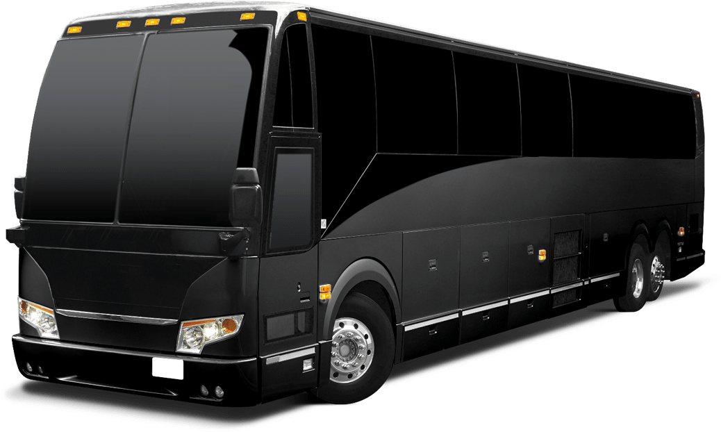Luxury Tour Buses - Black Motor Coach (1252x667), Png Download