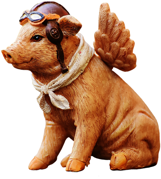 Lucky Pig, Guardian Angel, Figure, Funny, Cute, Angel - Funny Angel (701x720), Png Download