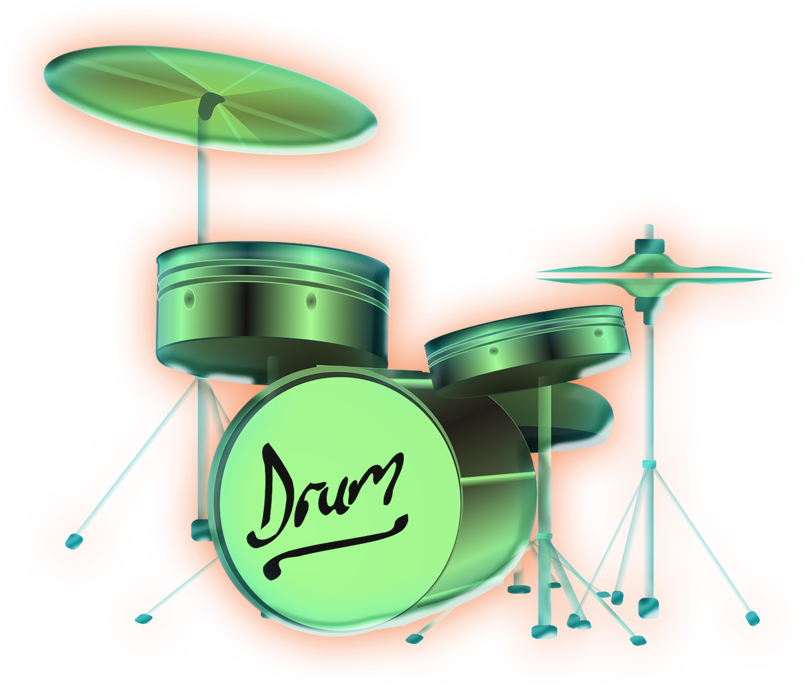 Glowing Musical Instrument Png - Drums (1024x717), Png Download