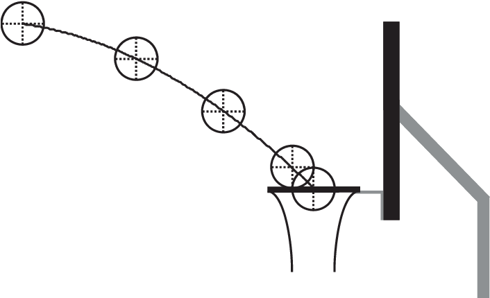Side View Of The Basket And The Ball's Trajectory When - Line Art (705x439), Png Download