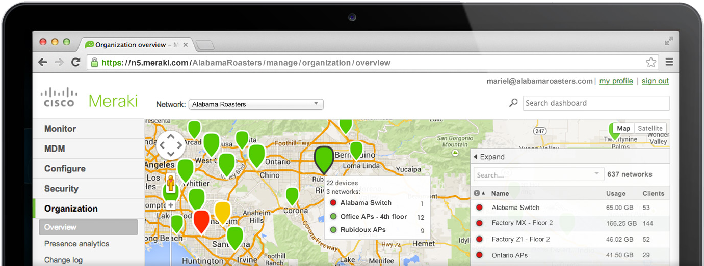 Multisite-management - Meraki Dashboard (1770x564), Png Download