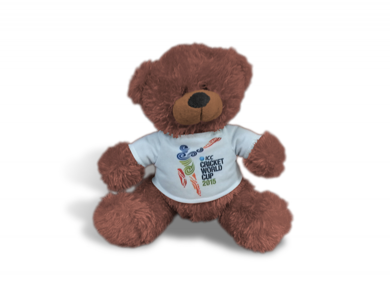Cricket World Cup Icc 2015 Plush Brown Bear - Teddy Bear (800x860), Png Download