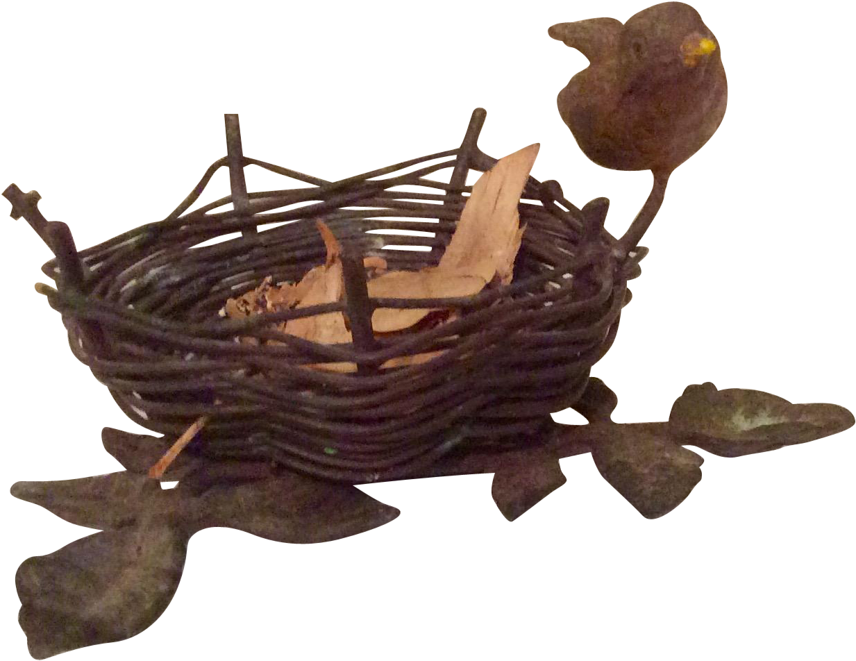 Vintage Metal Figurine Of A Bird Sitting On Side Of - Driftwood (1232x1232), Png Download