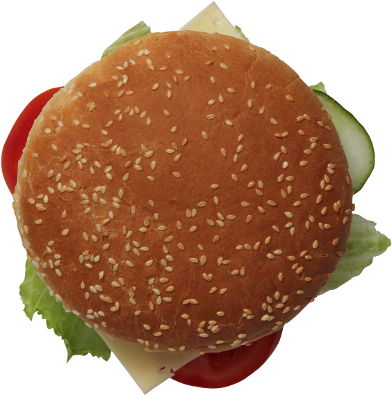 Top View Burger - Burger Top View Png (866x650), Png Download