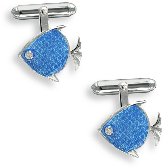 Nicole Barr Designs Sterling Silver T Bar Angel Fish - Platinum (800x800), Png Download