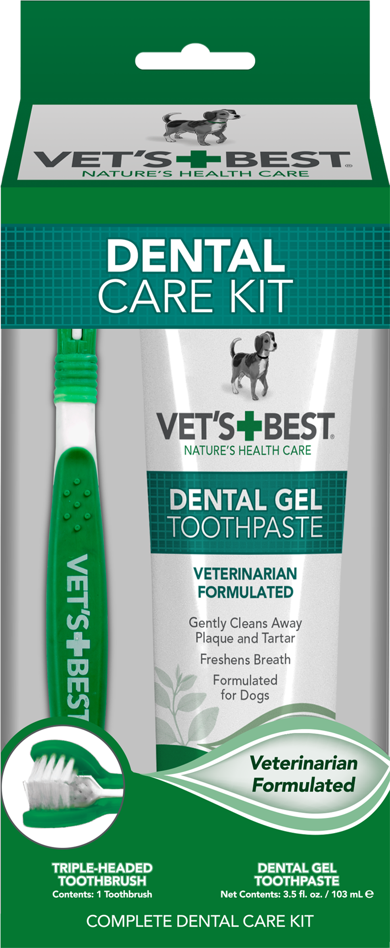 Vet's Best Complete Enzymatic Dental Care Gel & Toothbrush - Toothbrush (2000x2000), Png Download