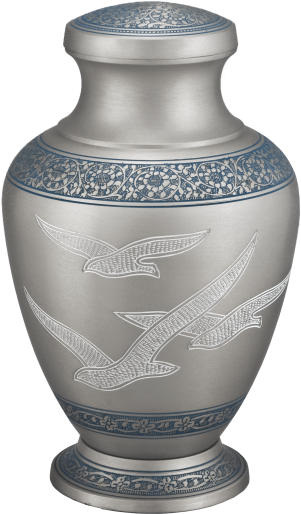 Georgia Cremation Silver With Doves Urn - Ceramic (700x560), Png Download