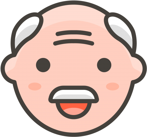 Old Man Emoji - Emoji Orang Tua (866x650), Png Download