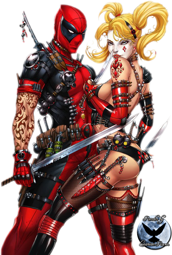 Or - Deadpool And Harley Quinn Meme (582x900), Png Download
