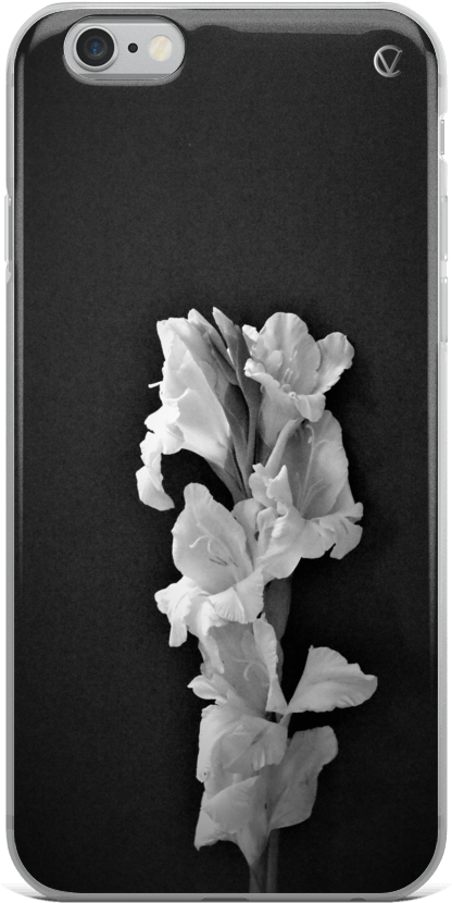 Iris Noir Floral Black Iphone Case By Ventcri (1000x1000), Png Download