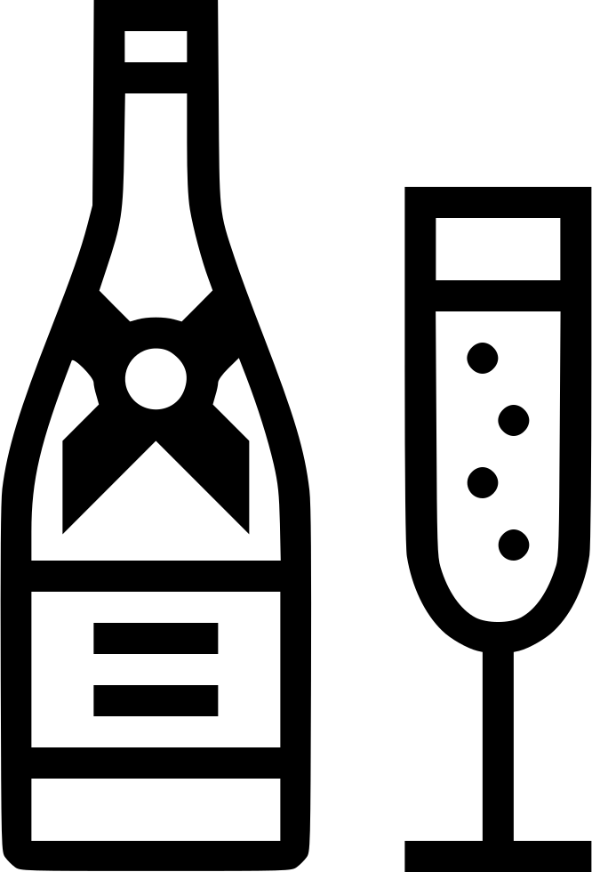 Champagne Bottle Glass Comments - Bottle (666x980), Png Download