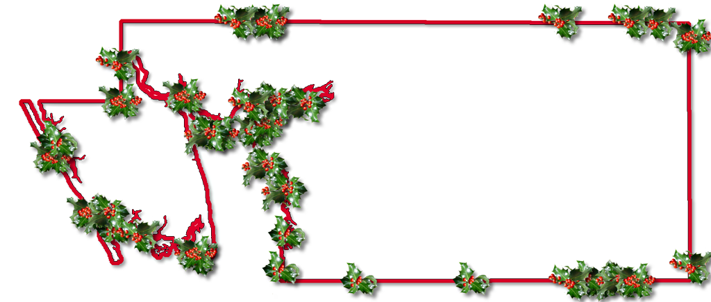 Inner Drop Shadow, And Randomly Placed Holly Leaves (1024x435), Png Download