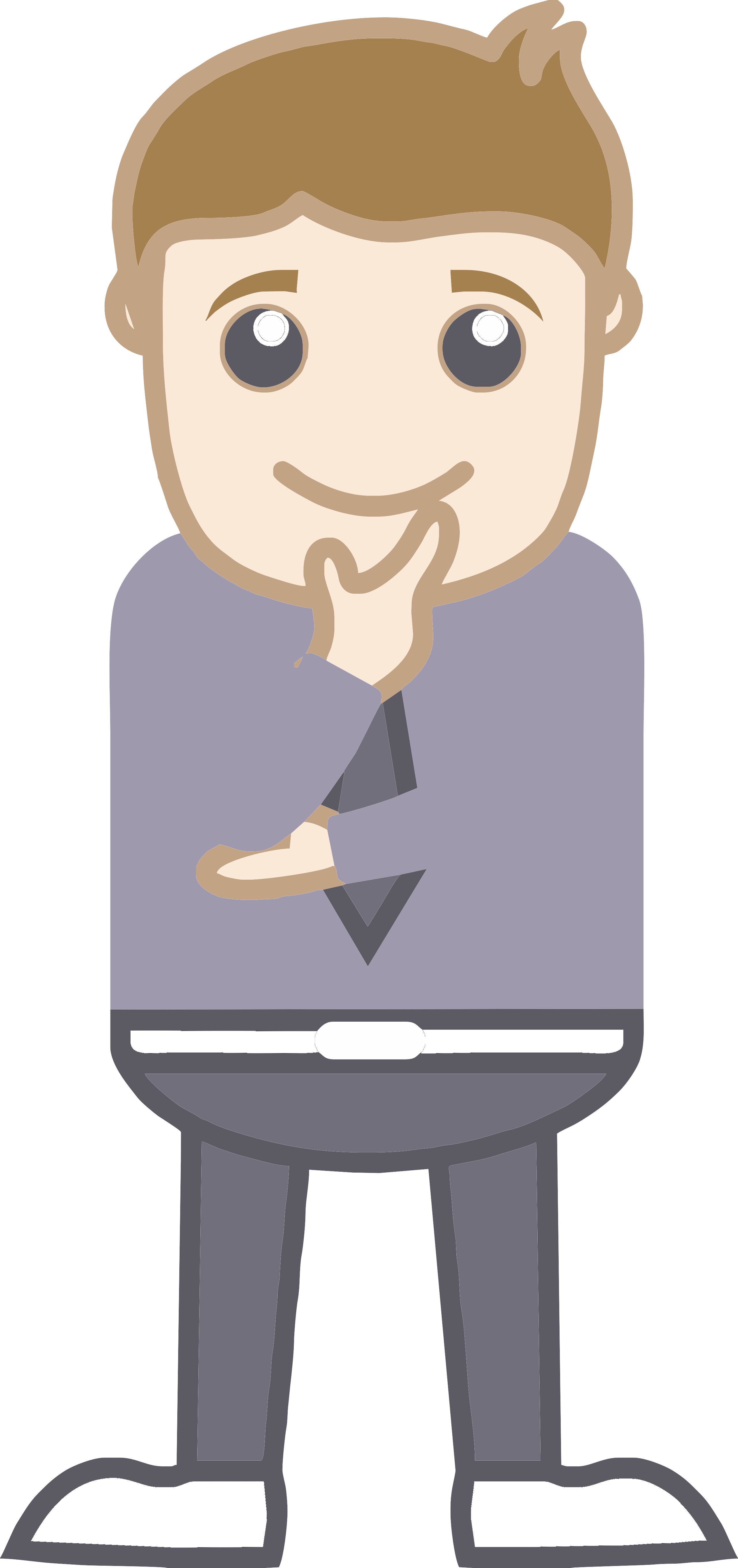 Man Thinking From Apple And Orange Clipart - Can Stock (2560x5433), Png Download