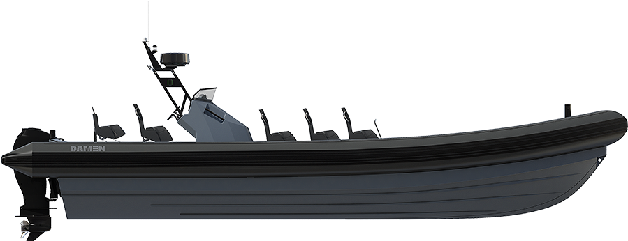 Computer Fluid Dynamics Designed Hull For Optimal Speed - Rib Boat Side View (1300x575), Png Download